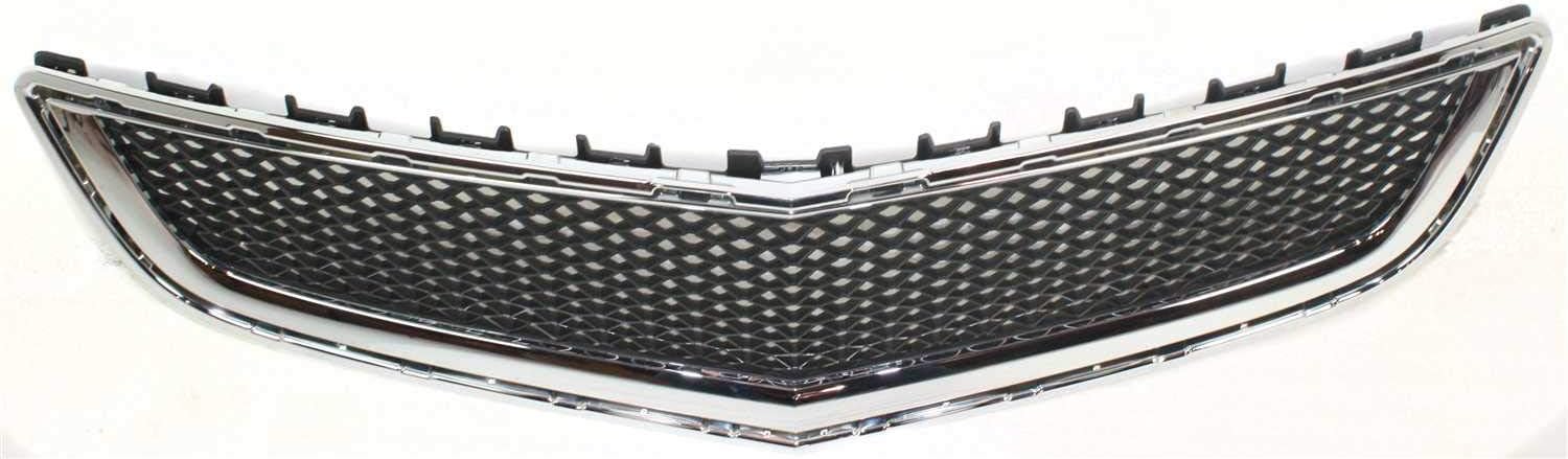 Evan Fischer Rejilla de parachoques compatible con modelos Chevrolet Traverse LS y LT 2009-2012, carcasa cromada con inserto negro 20756061 GM1036120