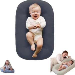 Tumbona de bebé, almohada para tumbona de bebé de 0 a 24 meses, nido de tumbona para bebé, almohada para tumbona para recién nacido (gris oscuro) Tumbona de bebé, almohada para tumbona de bebé de 0 a 24 meses, nido de tumbona para bebé, almohada para tumbona para recién nacido (gris oscuro)