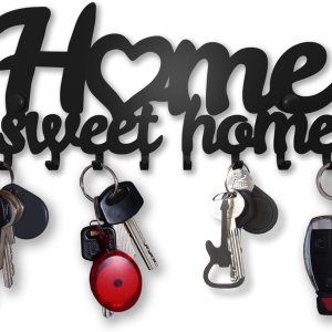 SirHoldeer Soporte para llaves de pared, soporte negro para decoración de pared, decoración de pared de metal para oficina, pasillo, entrada, SirHoldeer Soporte para llaves de pared, soporte negro para decoración de pared, decoración de pared de metal para oficina, pasillo, entrada,