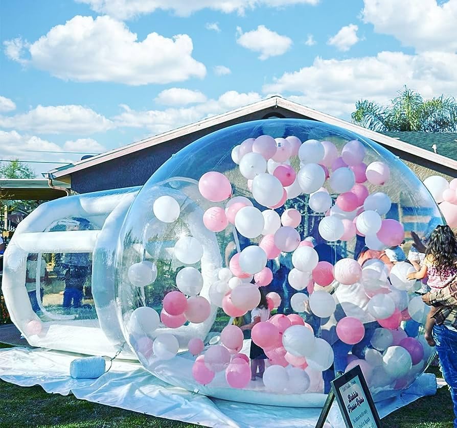 Casa de burbujas inflable, tienda de campaña de burbujas para niños, globos de fiesta, cúpula inflable transparente de 10 pies para fiesta en casa,