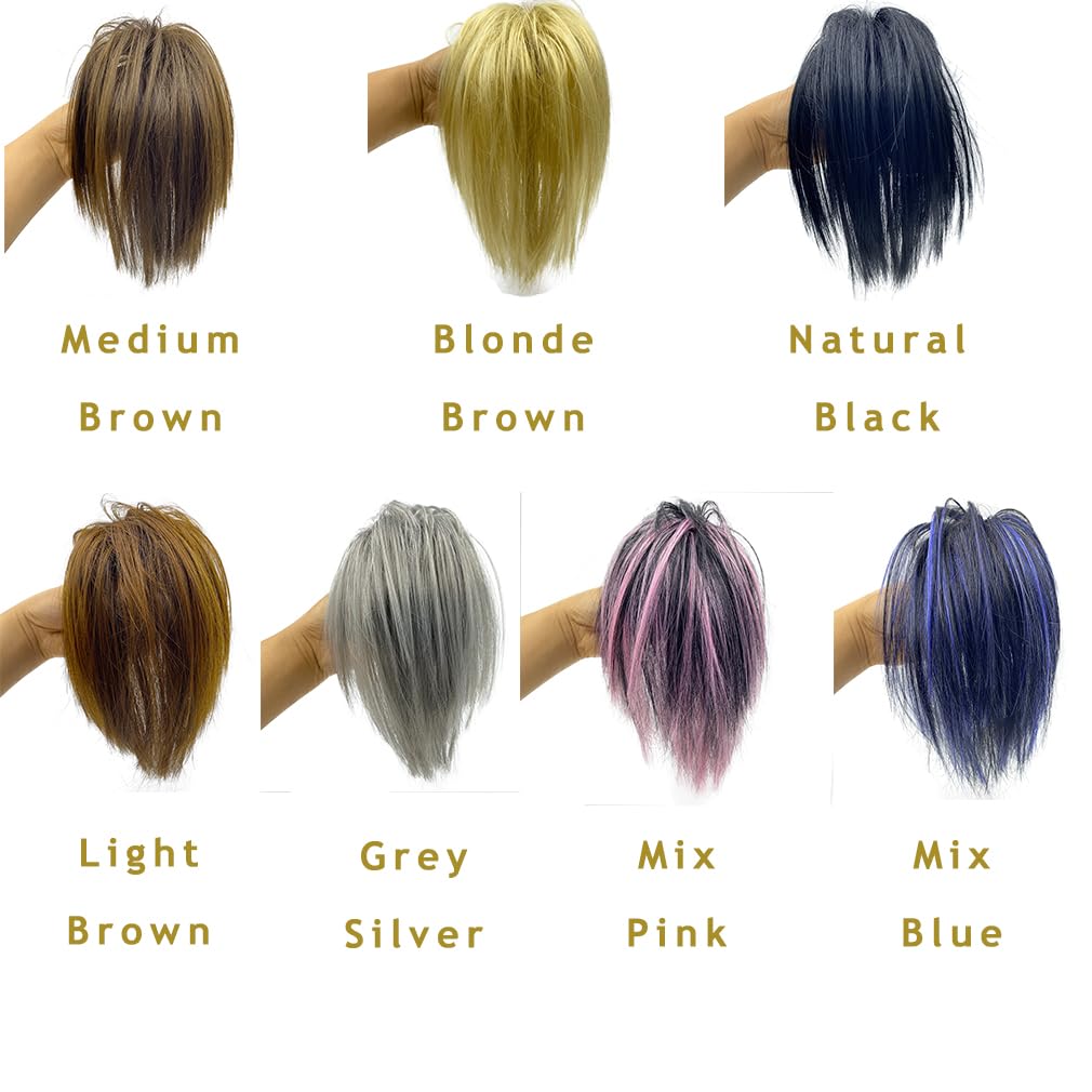 Extensión de cabello desordenado con reflejos, moño de garra, extensión de cola de caballo sintética con cordón elástico, extensión de moño para