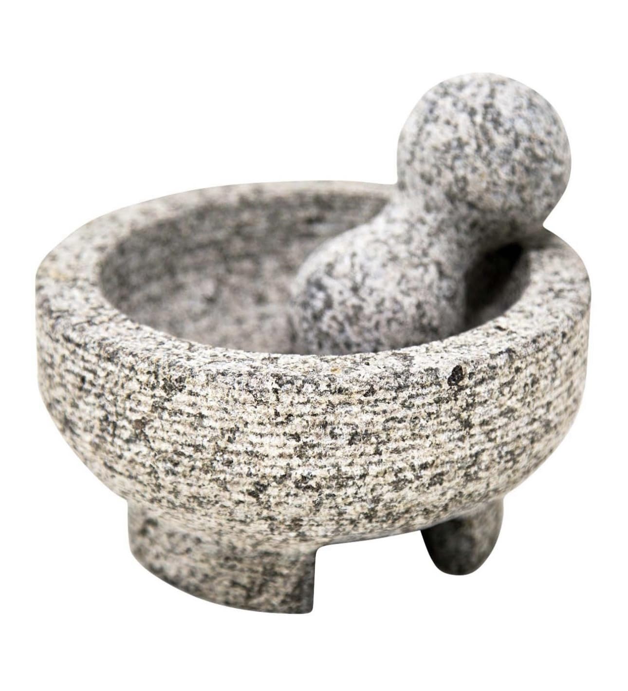 Mortero Molcajete de granito de 6 pulgadas y salsas de mortero y especias México por Border Merchant