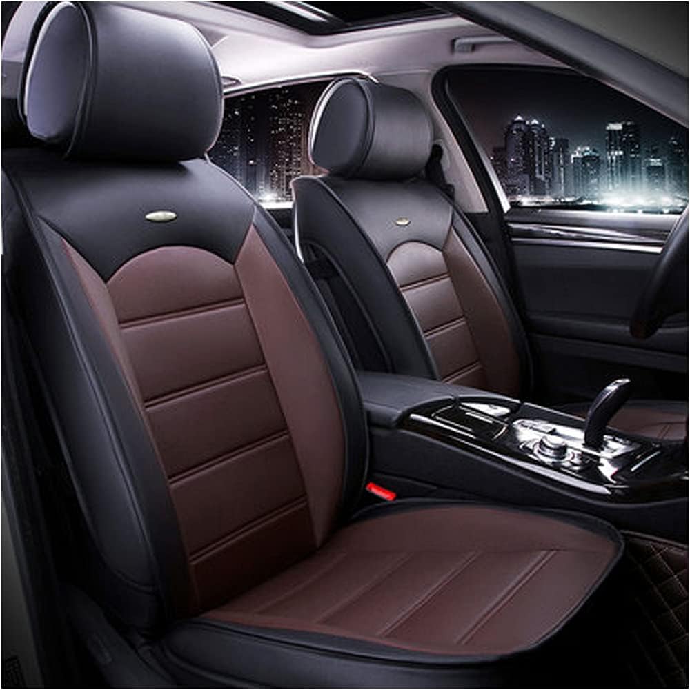Fundas de asiento de automóvil para Volvo XC40, fundas de cojín de cuero sintético para 5 pasajeros, transpirables e impermeables, color negro café
