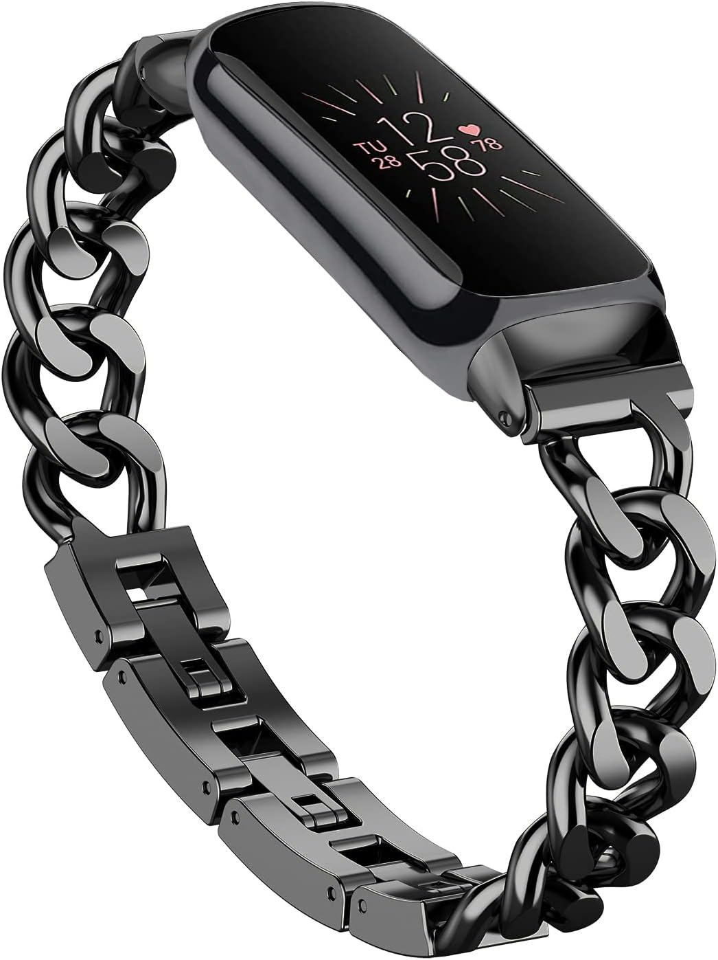 Bolesi Compatible con correas Fitbit Luxe, correa delgada de metal de acero inoxidable, correas ajustables de repuesto para reloj inteligente Fitbit