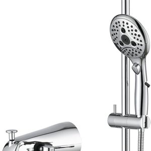 PROOX Boquilla desviadora de metal, 6 ajustes de ducha de mano con interruptor de pausa de encendidoapagado, barra deslizante ajustable, cromado PROOX Boquilla desviadora de metal, 6 ajustes de ducha de mano con interruptor de pausa de encendidoapagado, barra deslizante ajustable, cromado