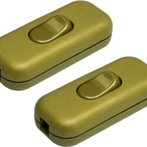 Interruptor de cable en línea EncendidoApagado Interruptor de cable de alimentación de botón negro 6A 250V (dorado) Interruptor de cable en línea EncendidoApagado Interruptor de cable de alimentación de botón negro 6A 250V (dorado)