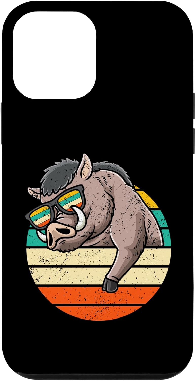 iPhone 12 mini Retro Wild Boar With Sunglasses Pig Hunting Hunter Case