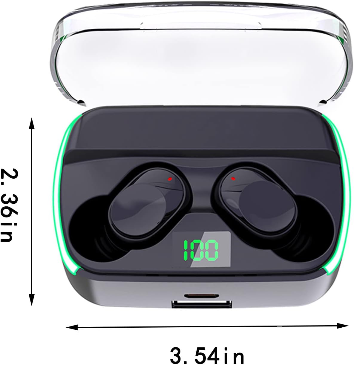 Auriculares inalámbricos Bluetooth 5.3 pantalla digital inalámbricos Bluetooth auriculares respiración fresca, cancelación de ruido, calidad de