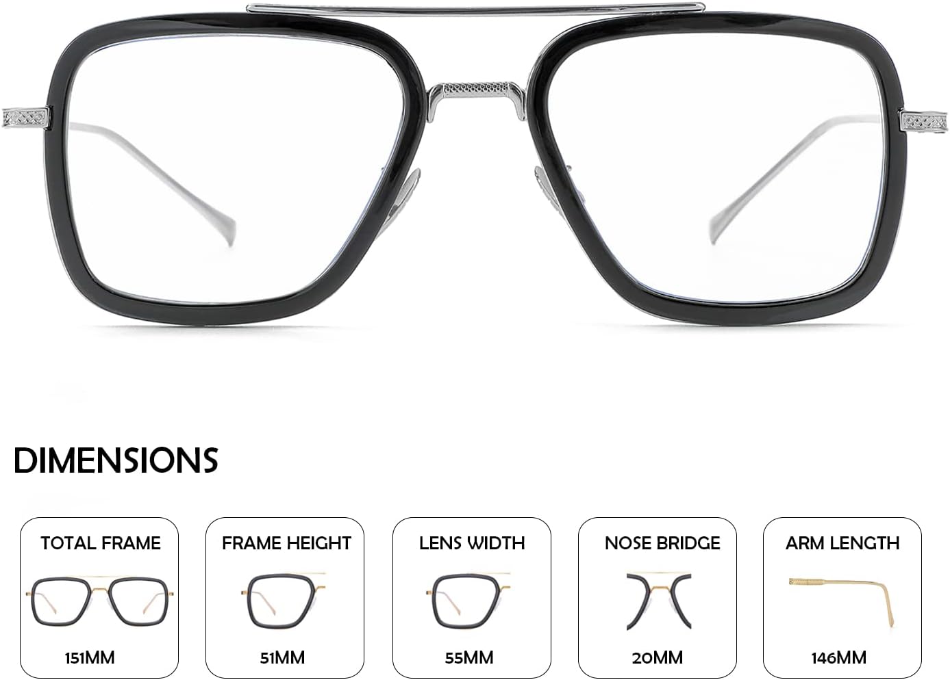Lentes de bloqueo de luz azul estilo Tony Stark para hombres y mujeres, lentes retro con marco de metal de Iron Man y Spider-Man