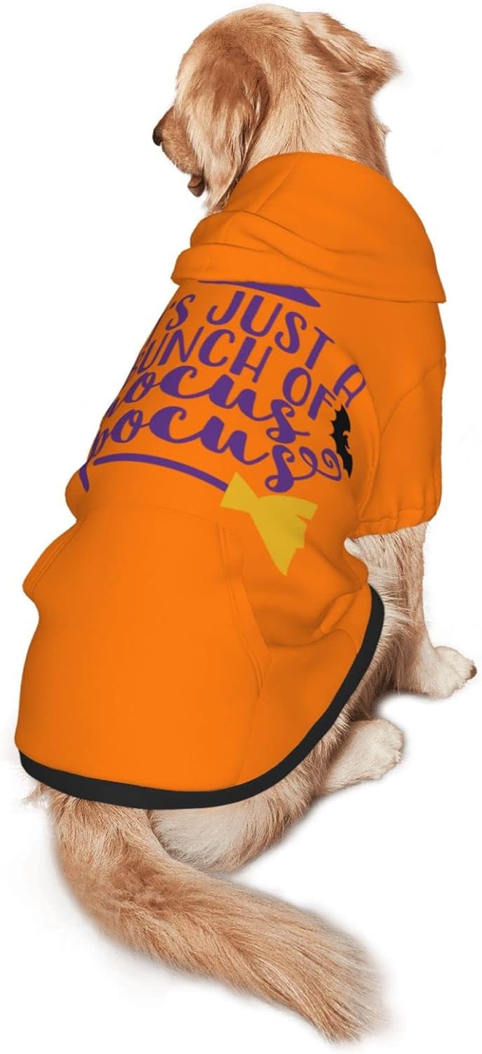 Ropa para perros de Halloween Hocus Pocus, sudadera con capucha para cachorros, suave, cómoda, cálida, transpirable, con sombrero y bolsillo para