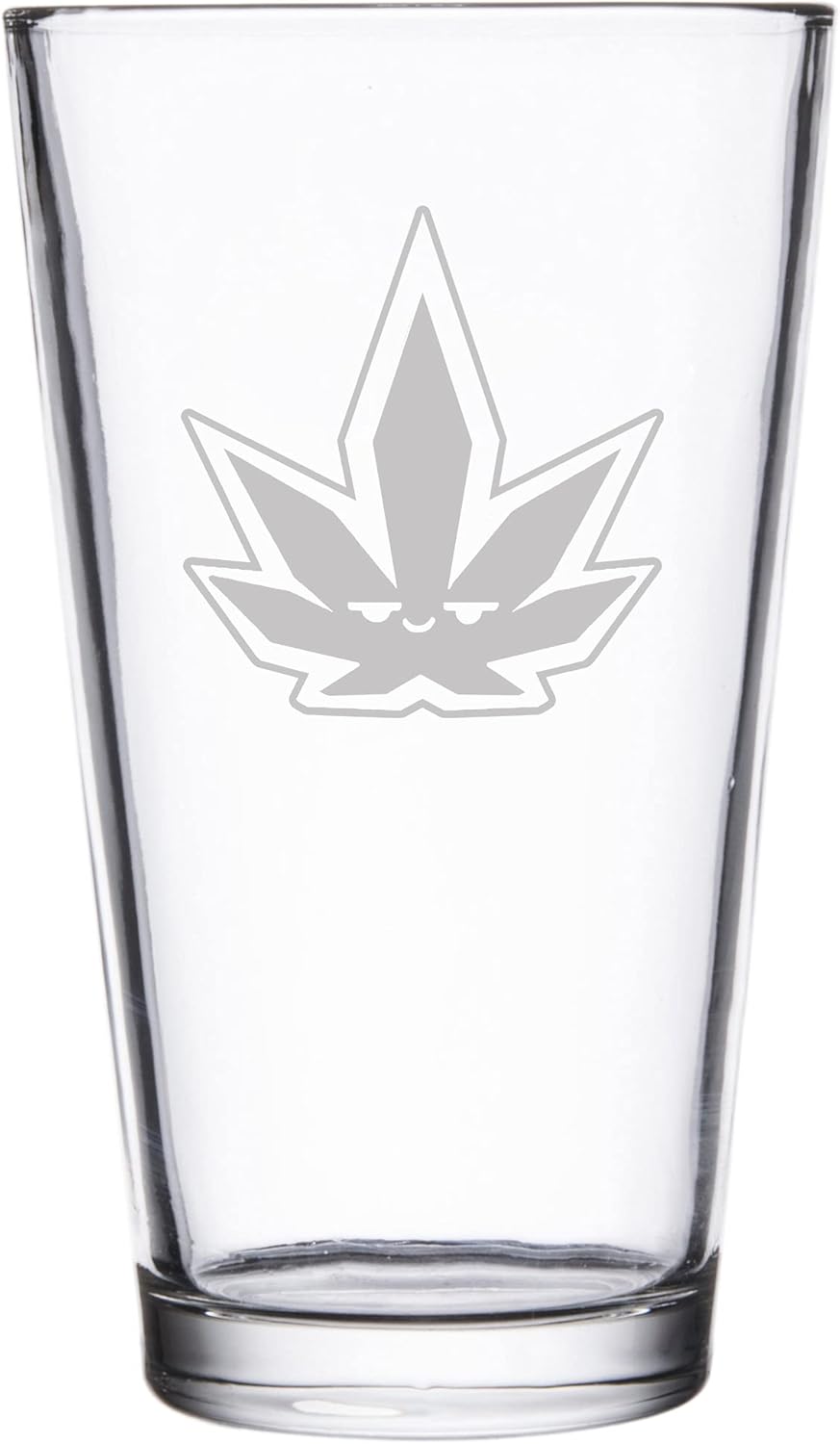 Hat Shark Pot Smoking Pals  Weed Pot Leaf Rainbow Logo  Vaso de pinta grabado con láser para cerveza, jarra de 16 onzas