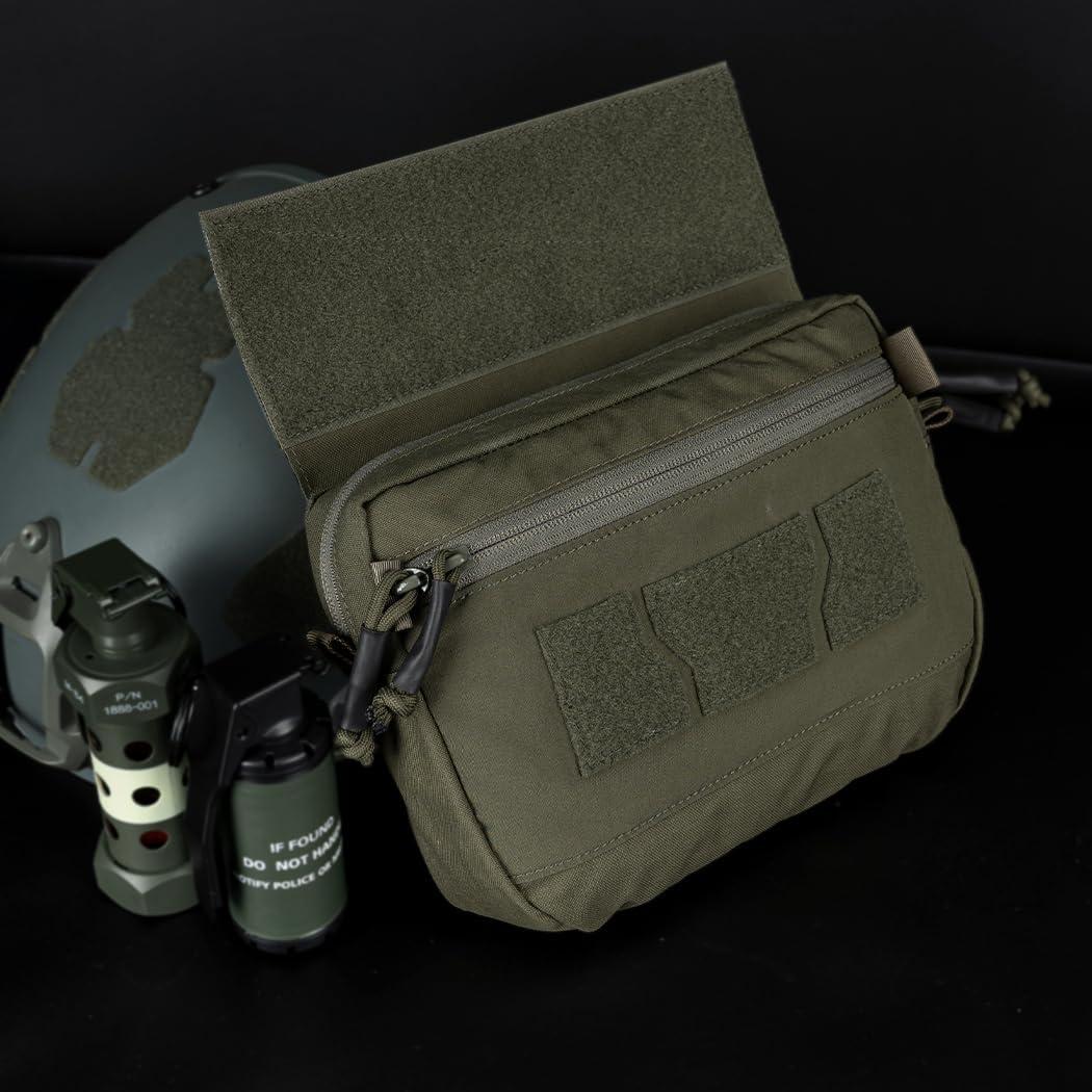 IDOGEAR Bolsa táctica de volcado para caída, chaleco para administrador, bolsa organizadora de herramientas Molle, con panel de gancho y bucle para