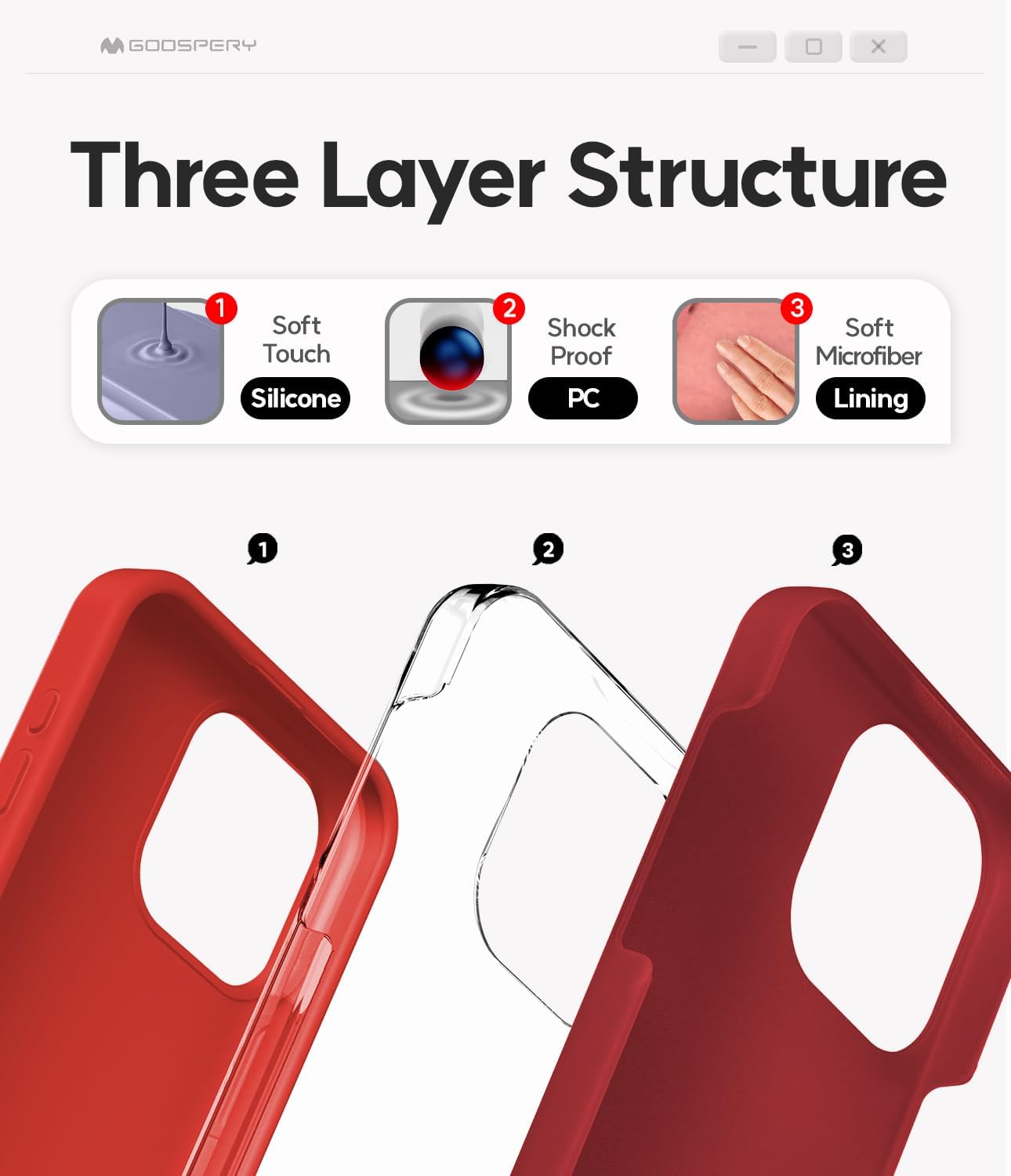 GOOSPERY Funda de silicona líquida compatible con iPhone 15 Pro Max, protección de cuerpo completo suave y sedosa, a prueba de golpes, con forro de