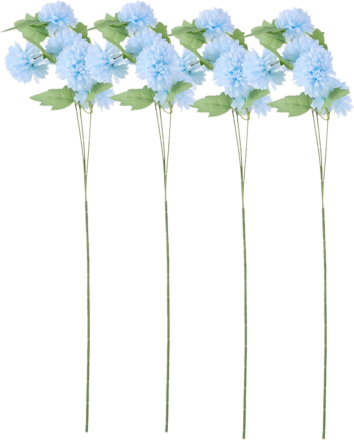 AdteMp 4 flores artificiales de hortensias de plástico de 20 cabezas, arreglo floral para jarrón, ramos de flores artificiales, boda, hogar,