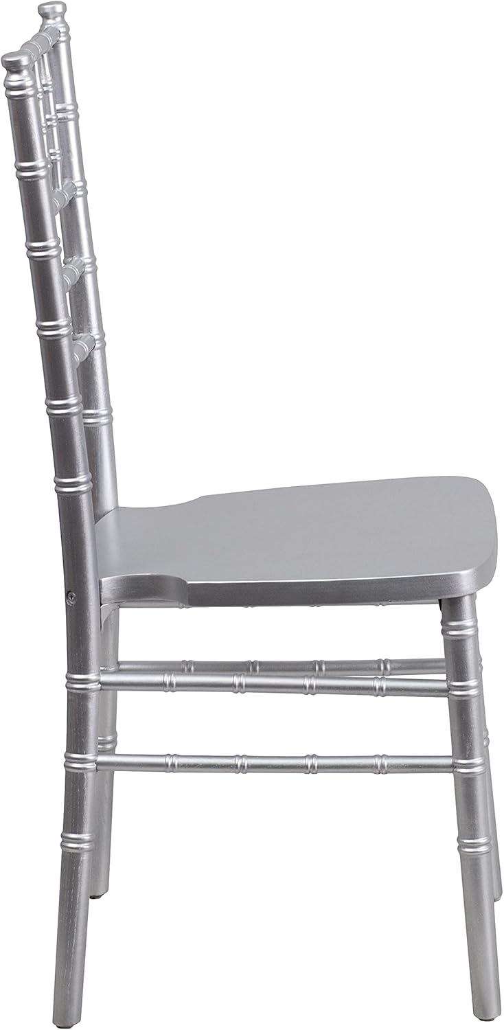 A Line Furniture Paradise Wood Chiavari – Juego de 2 sillas plateadas