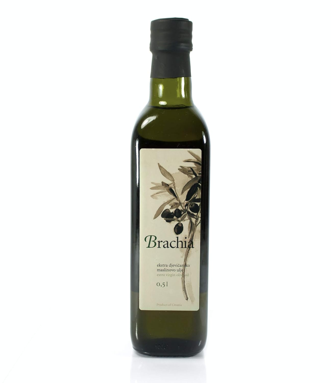 Brachia Aceite de oliva virgen extra de Croacia de la isla de Brac, sabor suave y delicado, 100 % puro y natural croata prensado en frío. Importado