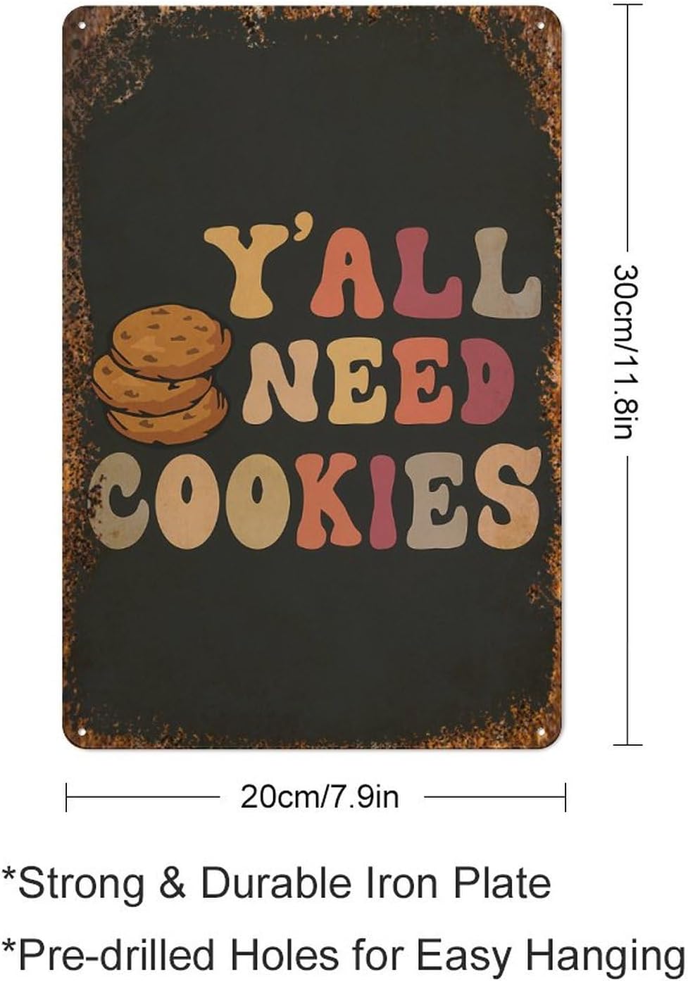 Y’ALL NECESITA COOKIES, divertida decoración artística de pared de cocina, arte de pared de galletas, arte de pared de cocina, logotipo de lata de
