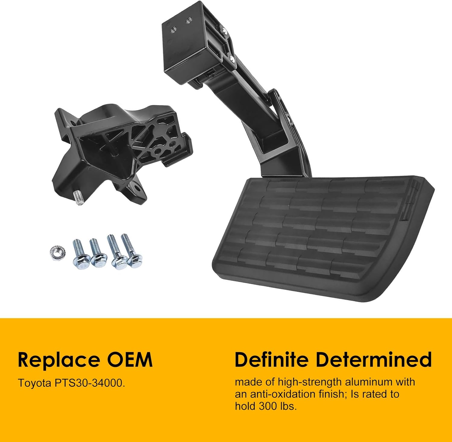 Escalón retráctil de aluminio para caja de camioneta Toyota Tundra plegable Step 2022 2023 Reemplazar Toyota PTS30-34000, 300 libras