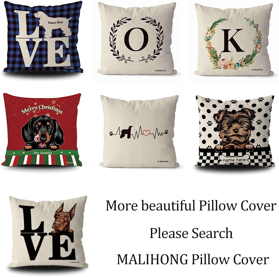 MALIHONG Funda de almohada personalizada reservada para el perro, cocker spaniel, cachorro leal, mascota, funda de almohada de lona blanca para