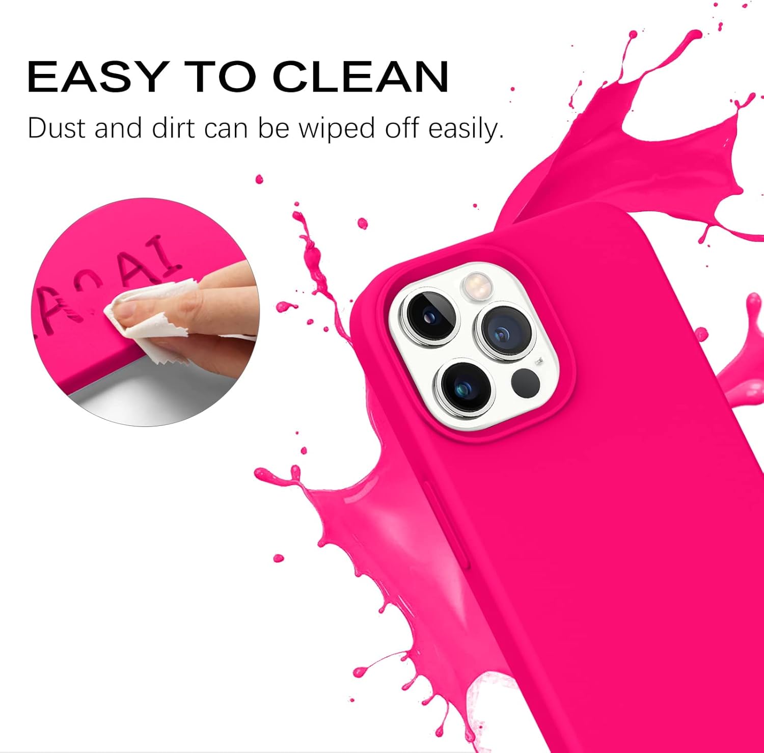 GaoBao Funda para iPhone 13 Pro Max, funda de silicona suave de goma, forro de microfibra, parte trasera dura, a prueba de golpes, funda protectora