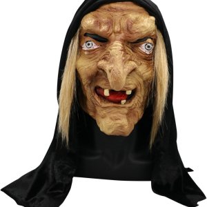 FAFAN Máscara de bruja de cabeza malvada de Halloween, máscara de PVC Hop Hip Halloween Dance Mask Mujer Arrugas Halloween Scary Headgear Máscara de FAFAN Máscara de bruja de cabeza malvada de Halloween, máscara de PVC Hop Hip Halloween Dance Mask Mujer Arrugas Halloween Scary Headgear Máscara de