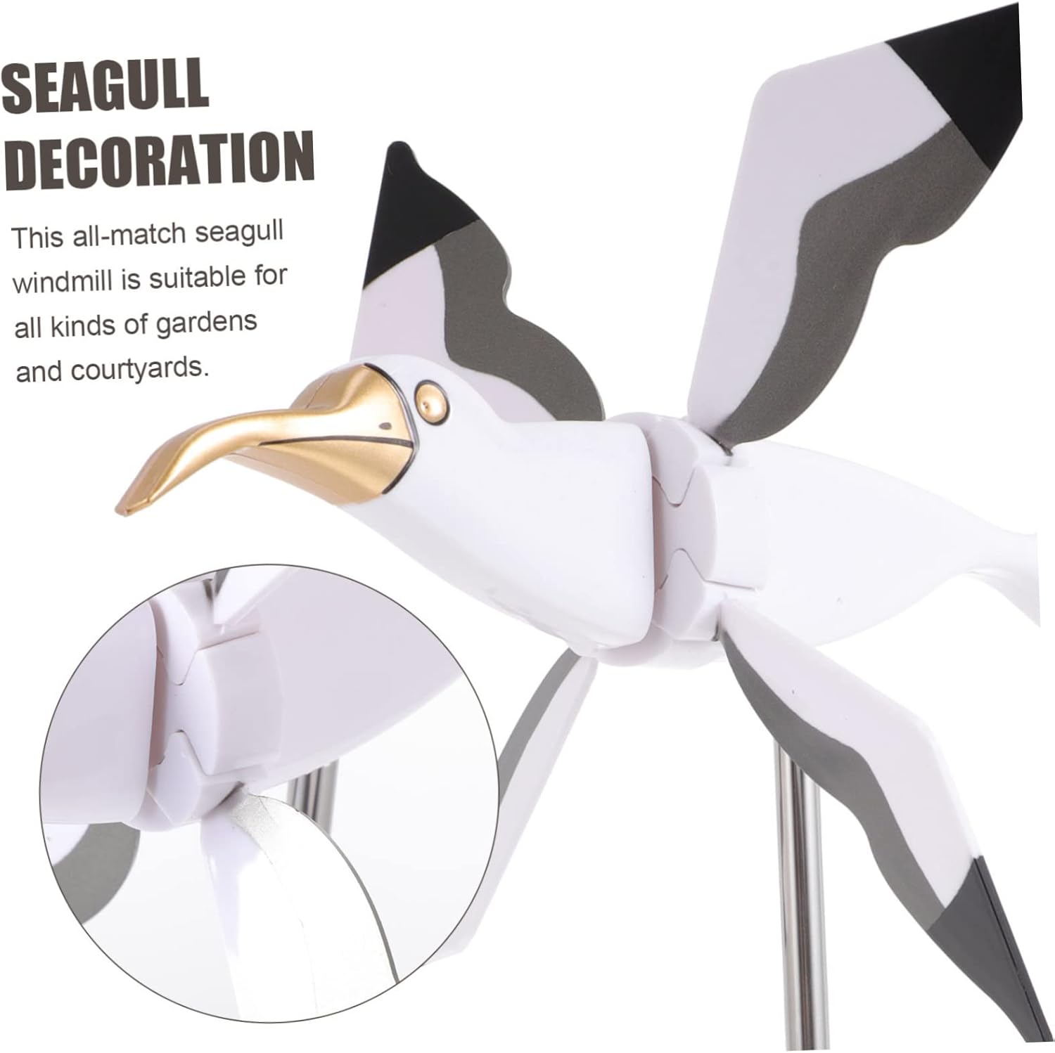 Molino de viento de gaviota decoración de animales de metal decoración exterior juguetes para molinos de viento al aire libre animal Whirligig