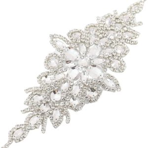 Cinturón de diamantes de imitación de perlas de cristal nupcial Faja de boda Recorte de cuentas de mujeres Vestidos Sash Cinturón de diamantes de imitación de perlas de cristal nupcial Faja de boda Recorte de cuentas de mujeres Vestidos Sash