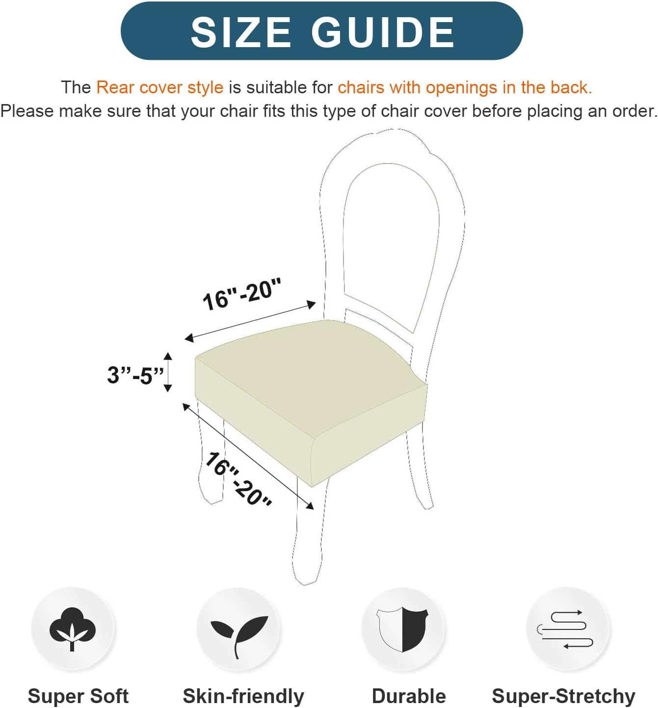 Genina Fundas de asiento impermeables para sillas de comedor (6 unidades, cubiertas en la parte trasera, chocolate)