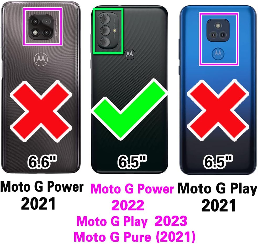 Asuwish Funda de teléfono para Motorola Moto G Power 2022MotoG Play 2023G Pure 2021, funda tipo cartera y protector de pantalla, tarjetero con