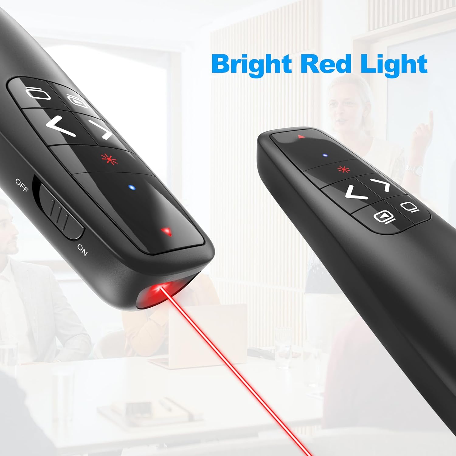 Presentación inalámbrica Clicker PowerPoint Presenter Remoto Clicker USB tipo C con puntero láser rojo Control PPT de largo alcance -Power Point