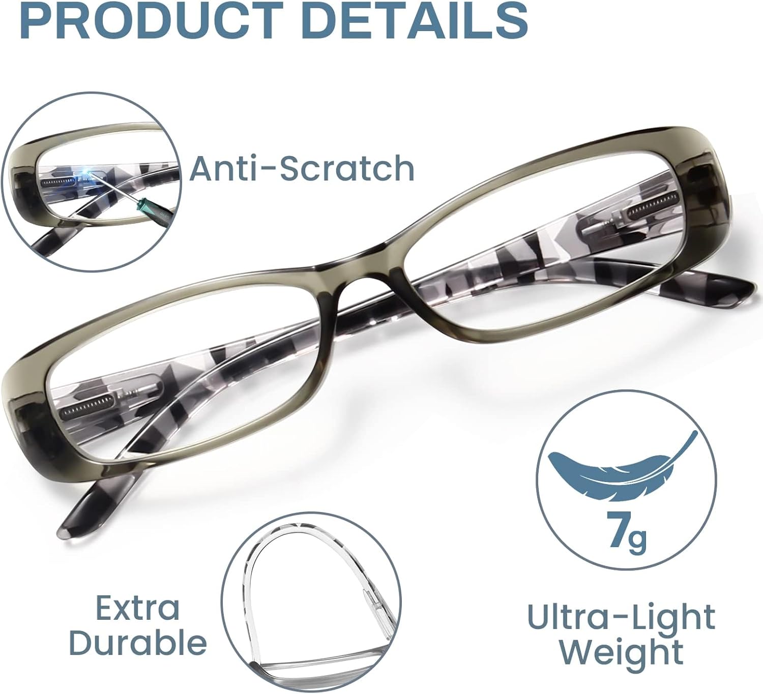 Gaoye 6 Pack Reading Glasses for Women, Blue Light Readers for Women Men, Anti Eye Strain Computer Reading Eye Glasses