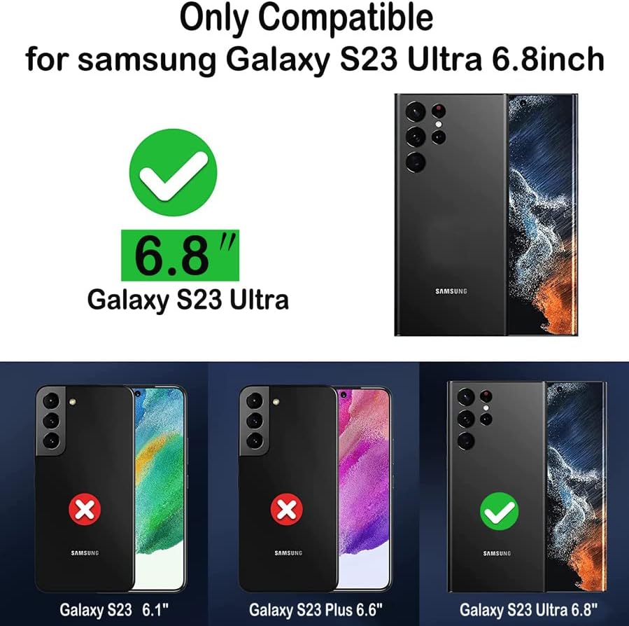 Funda de Bulldog Francés para S23 Ultra, PC duro + TPU Bumper Funda protectora transparente compatible con Samsung Galaxy S23 Ultra (no para S23S23