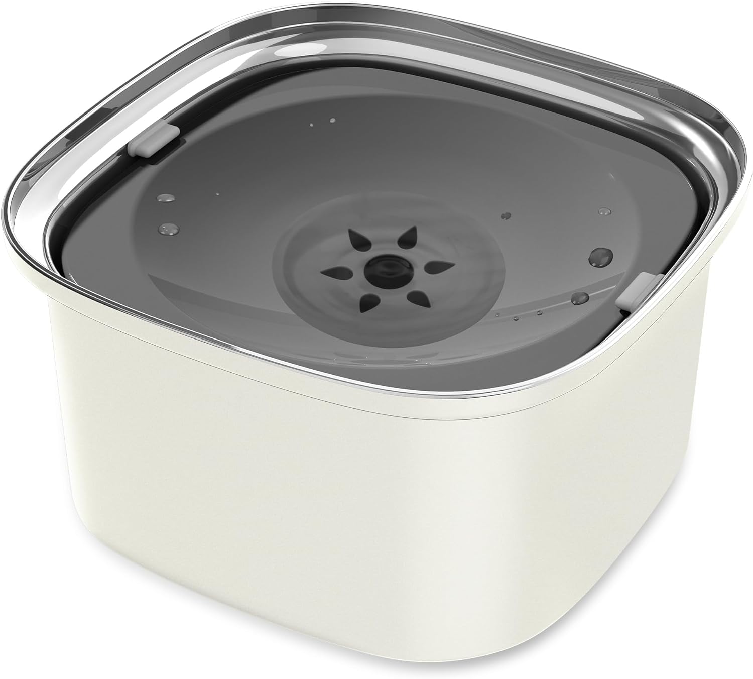 Decflow Cuenco de agua para perros de 3 litros de acero inoxidable con tapa, cuenco de agua antiderrames para perros grandes, a prueba de