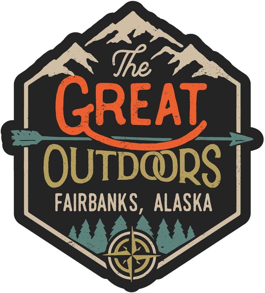 Fairbanks Alaska The Great Outdoors – Adhesivo de vinilo (2 pulgadas)