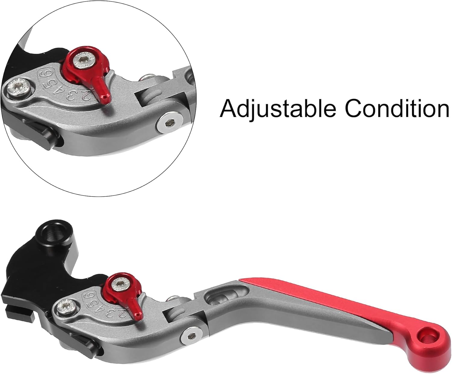 uxcell 1 par de palancas de embrague de freno de motocicleta ajustables plegables para Suzuki Gixxer Sf250 2020-2021 tono titanio rojo