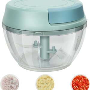 Picadora de ajo Mini picadora manual de alimentos con contenedor de cocina, cebolla, cortador de verduras, picador de verduras, azul, 16.9 fl oz Picadora de ajo Mini picadora manual de alimentos con contenedor de cocina, cebolla, cortador de verduras, picador de verduras, azul, 16.9 fl oz