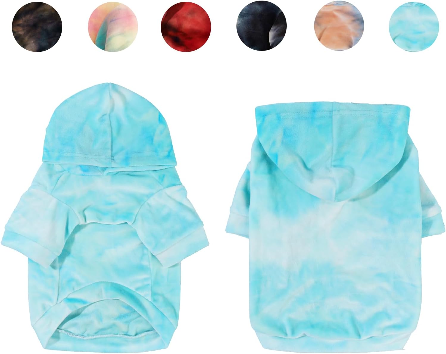 Mklhgty Sudadera con capucha para perro, teñido anudado, para cachorros, abrigo para clima frío, ropa para mascotas para perros y gatos