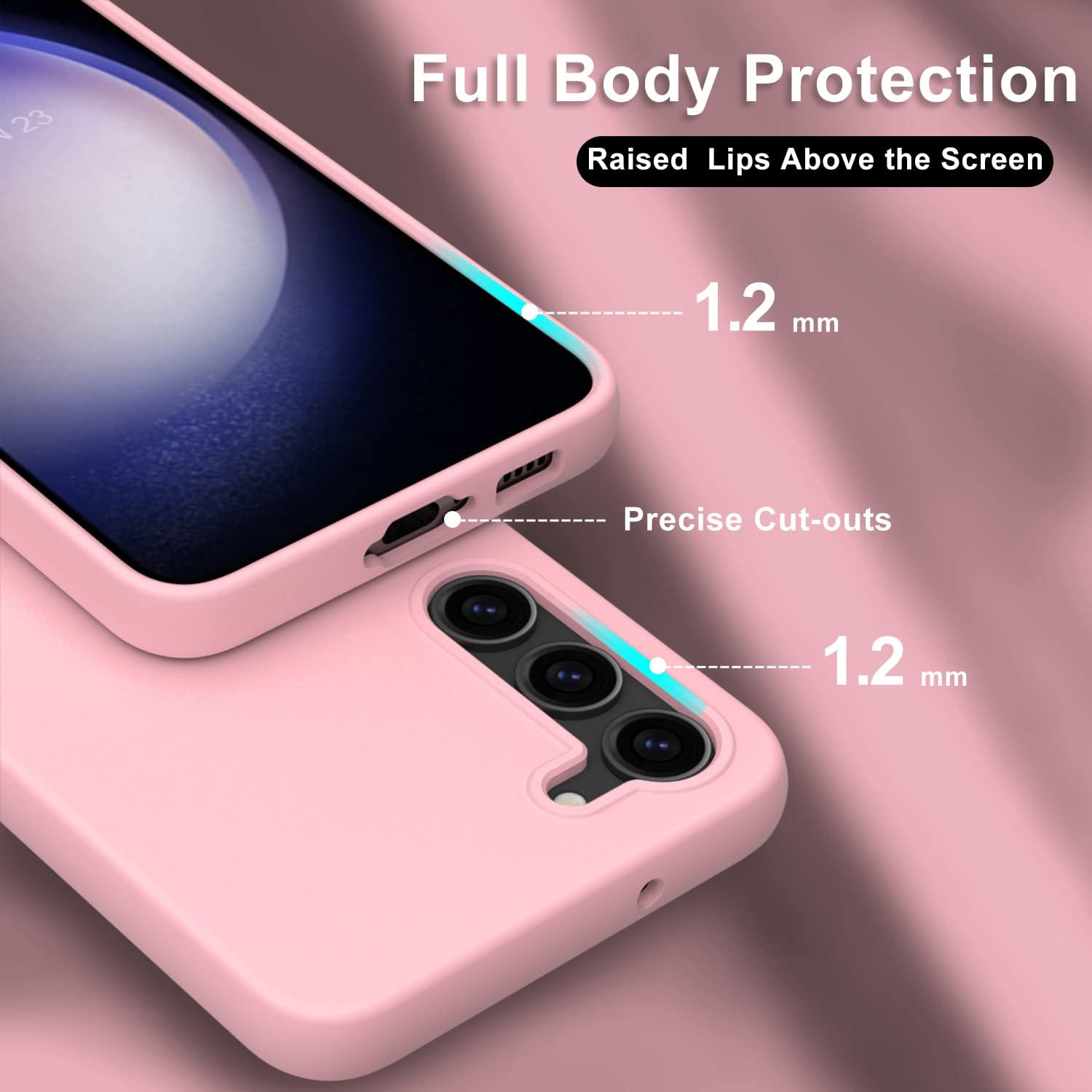 bemal Funda para Samsung Galaxy S23, ajuste delgado, ligera, suave y sedosa de silicona líquida, forro de microfibra a prueba de arañazos, diseñada