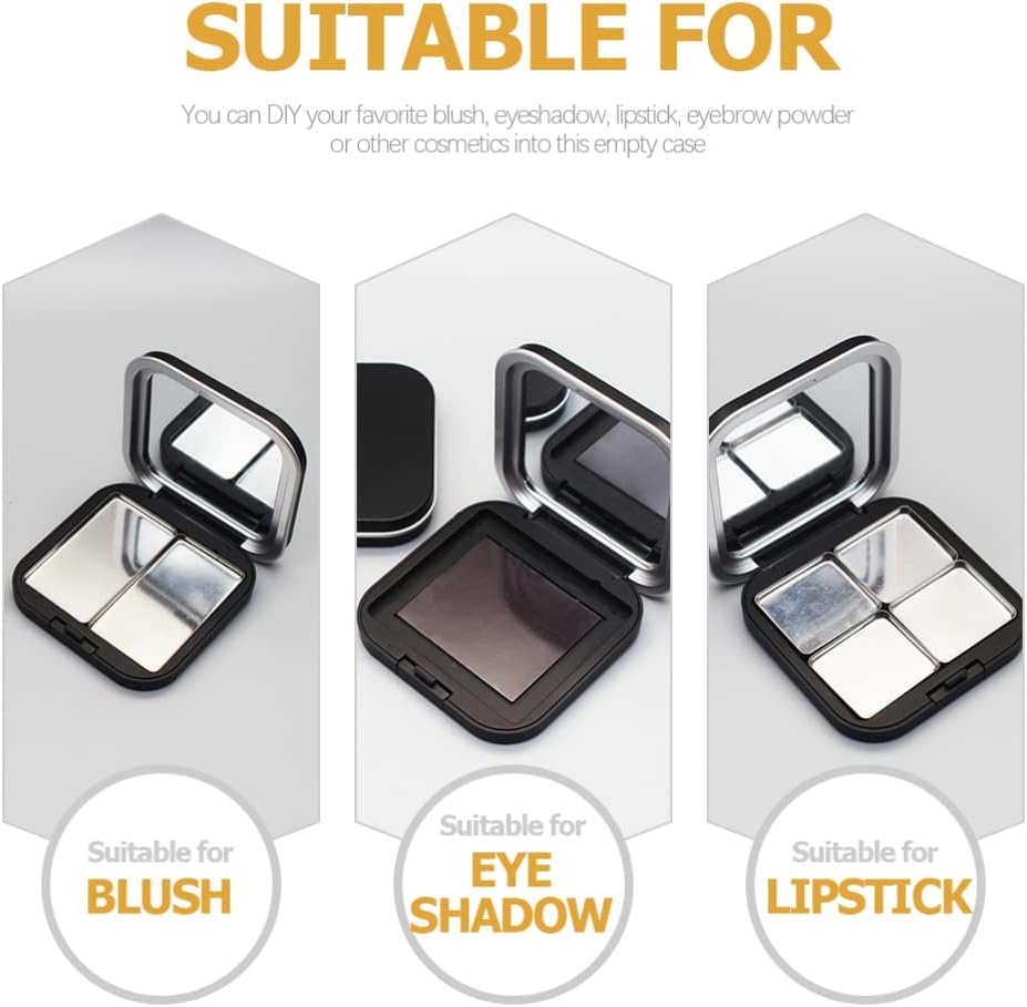 KALLORY Paleta de sombra de ojos magnética vacía, paleta de maquillaje pequeña, envases compactos de lápiz labial, cajas de almacenamiento de