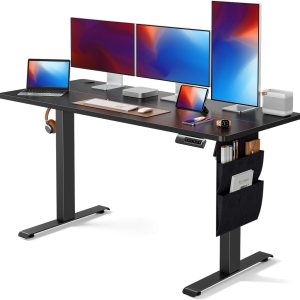 Marsail Escritorio de pie de altura ajustable, escritorio eléctrico de pie de 55 x 24 pulgadas con bolsa de almacenamiento, escritorio de pie para Marsail Escritorio de pie de altura ajustable, escritorio eléctrico de pie de 55 x 24 pulgadas con bolsa de almacenamiento, escritorio de pie para