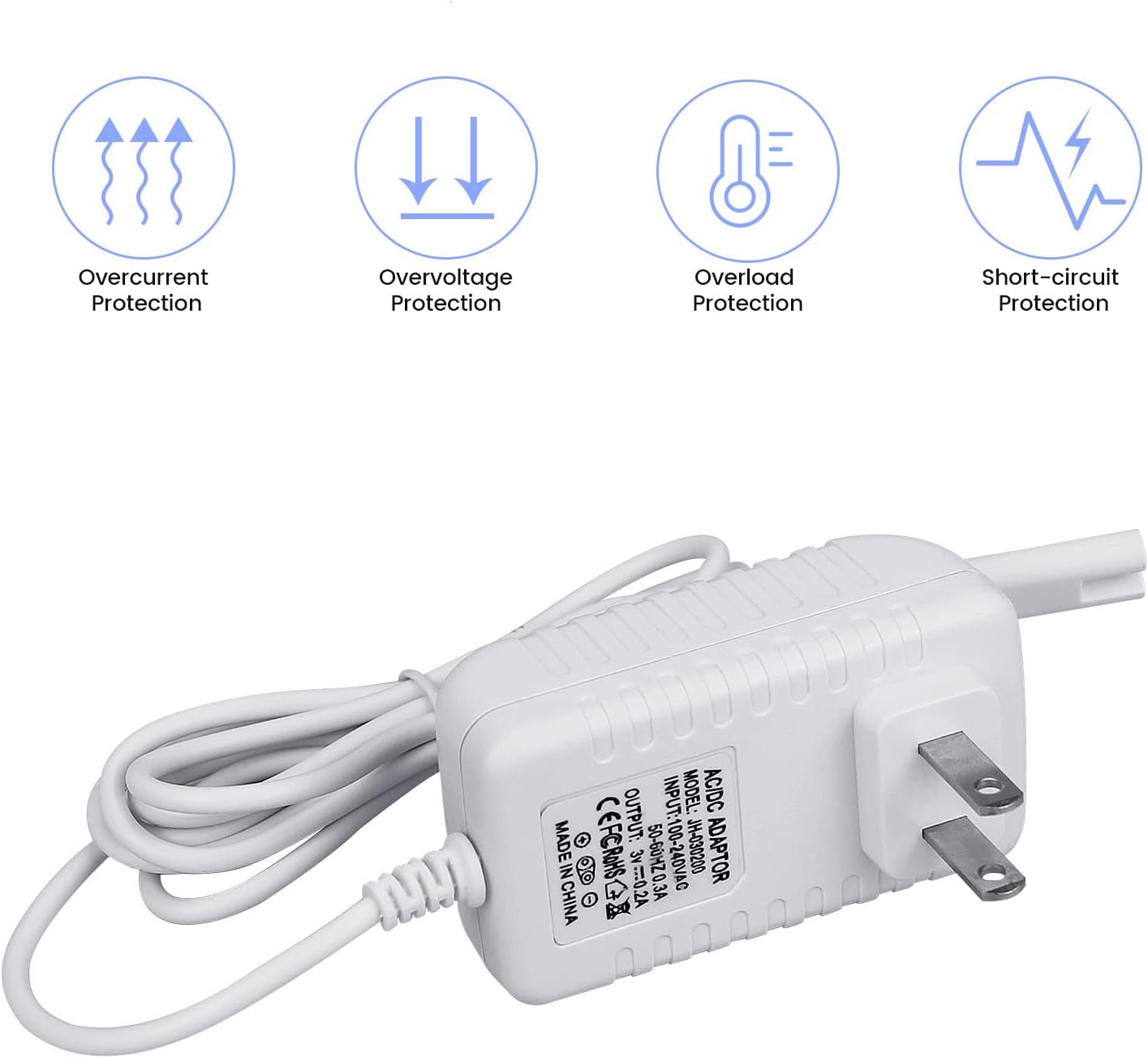 Repuesto de cargador para irrigador dental Waterpik WP360W WP462 WP450, cable de alimentación, 5 pies, color blanco