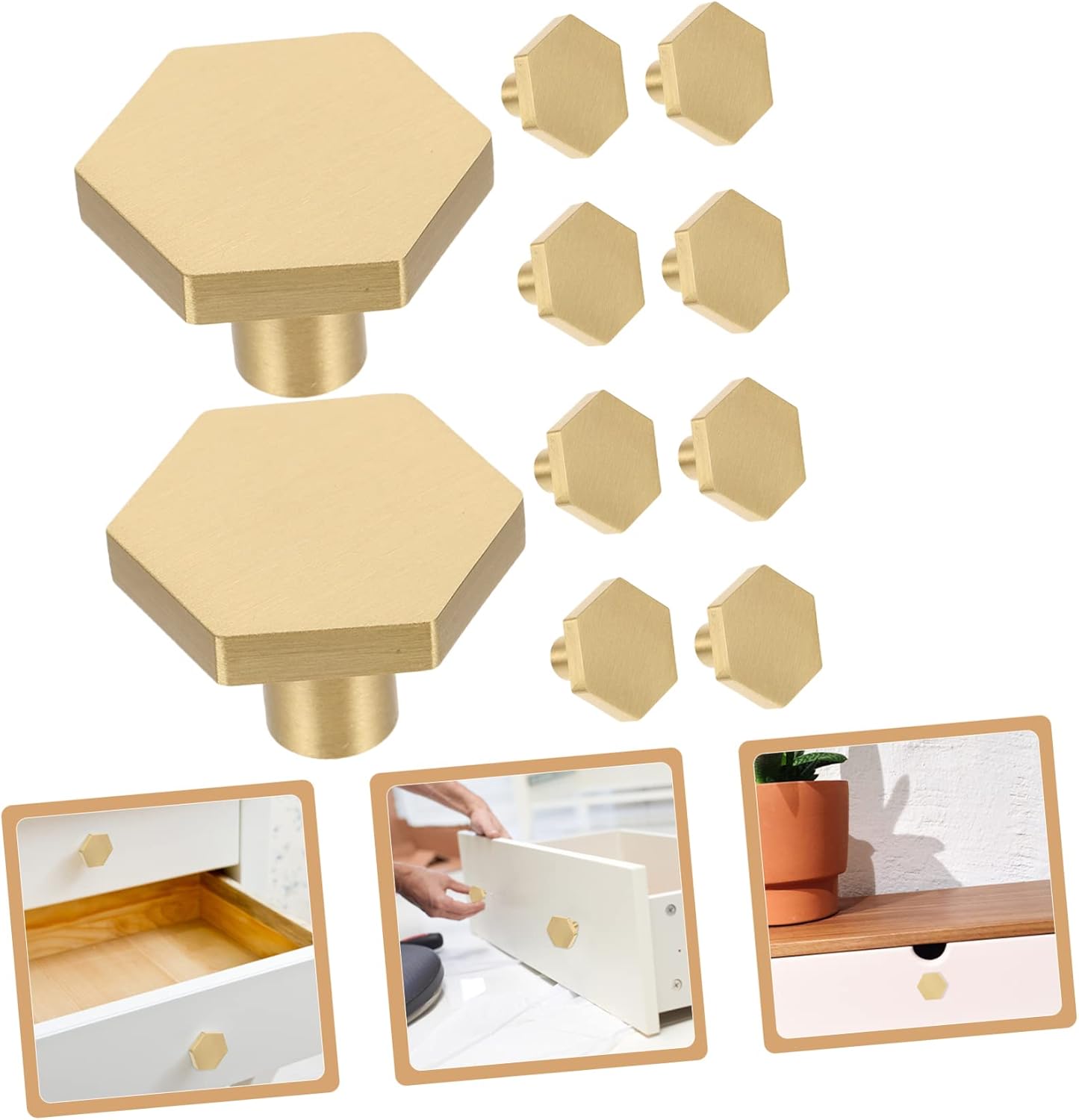 Housoutil Tiradores de puerta de armario, manijas hexagonales para cajones de cocina, pomos de tocador modernos para armario, pomos de puerta para