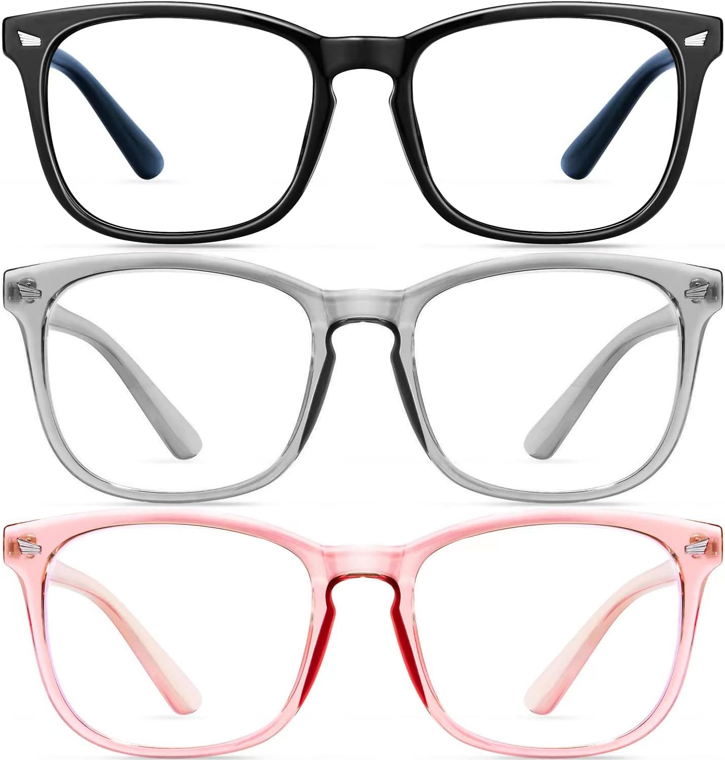 ZZD Blue Light Blocking Glasses for womenmen 3Pack Computer ReadingGamingTVPhones Glasses Anti Eyestrain Non Prescription