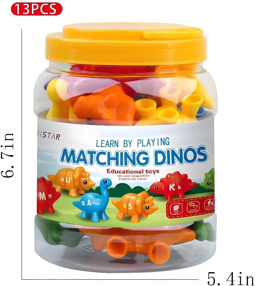 J-hong Juguetes de dinosaurios a juego, 26 piezas, juguete de contar y clasificar, clasificación de formas y colores, juguetes de dinosaurios de