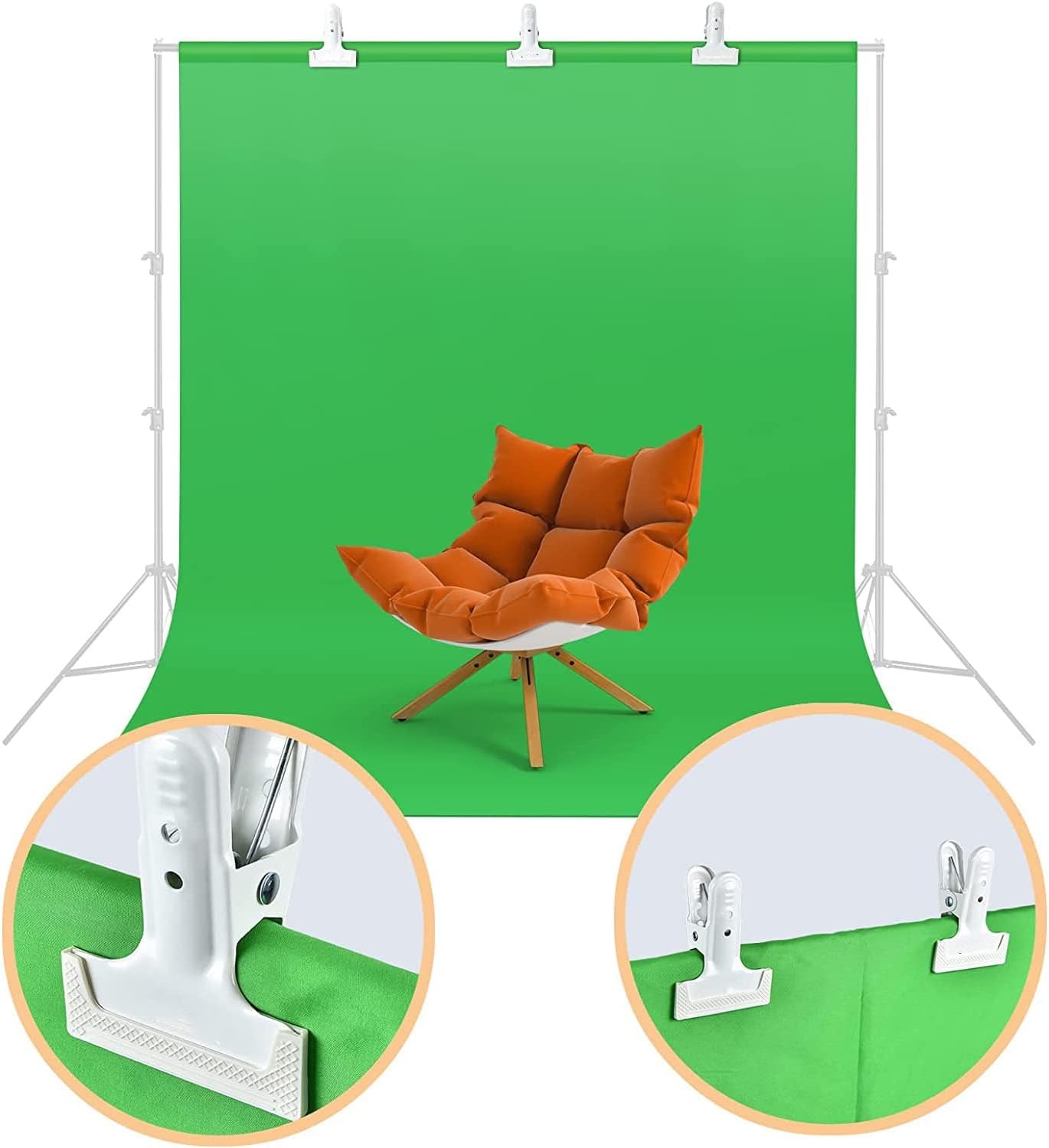 KAGYOKU Abrazaderas de resorte para telón de fondo, paquete de 6 clips grandes y resistentes para telón de fondo de fotografía de 4 pulgadas, para
