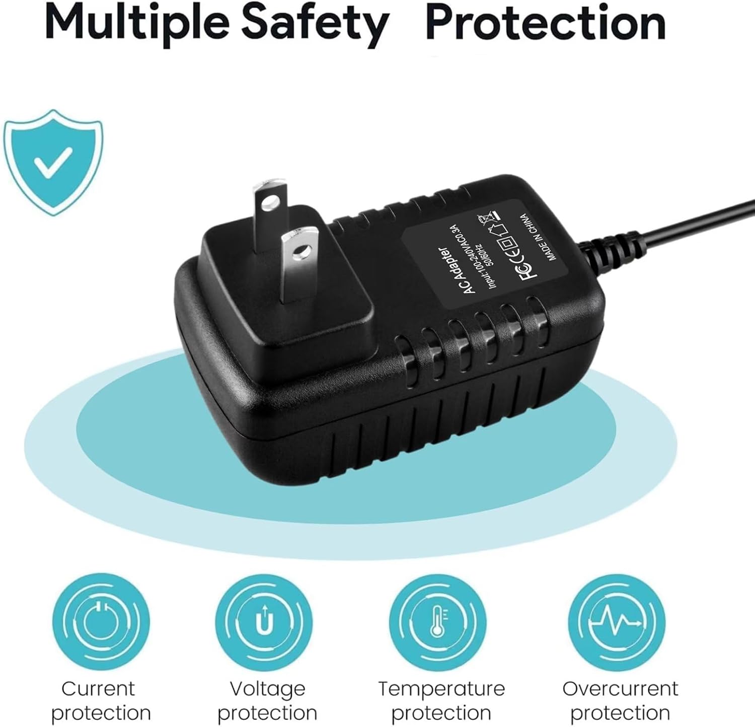 kybate Adaptador de CA para Uniden Bearcat NASCAR BC350C BC205XLT BC 400XLT Escáner de policía