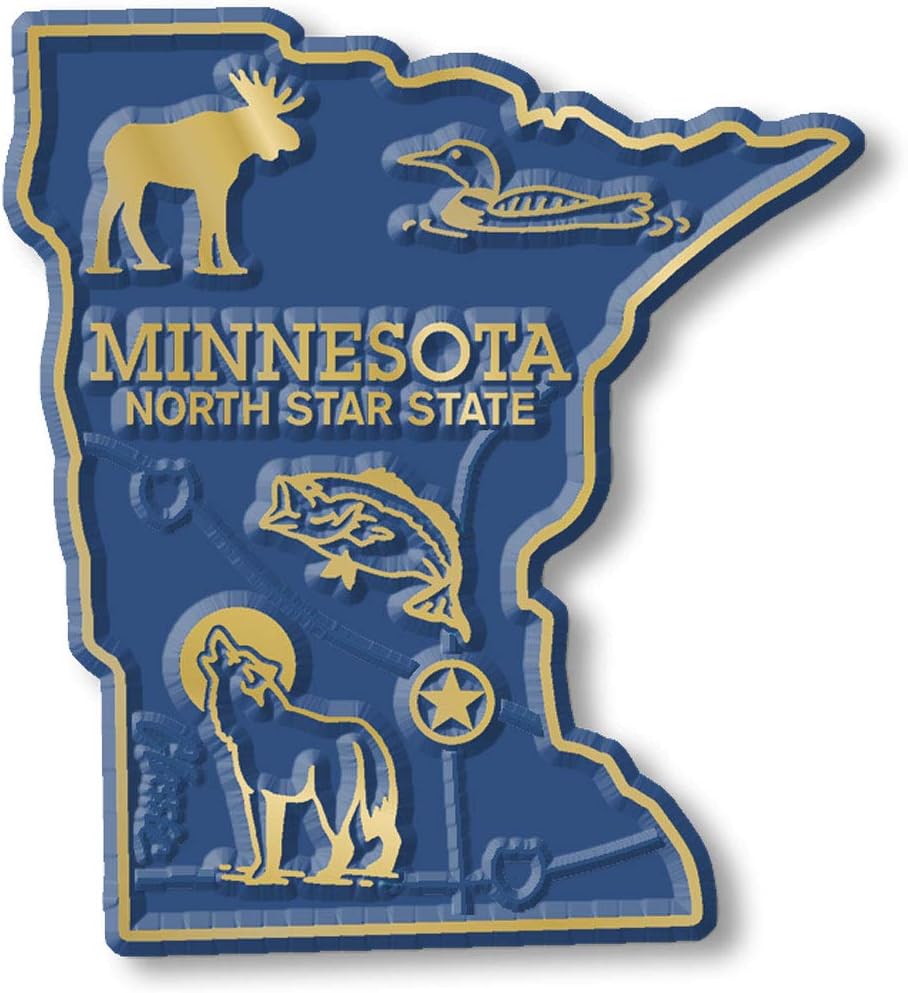 Imán con diseño de mapa de estado, Minnesota