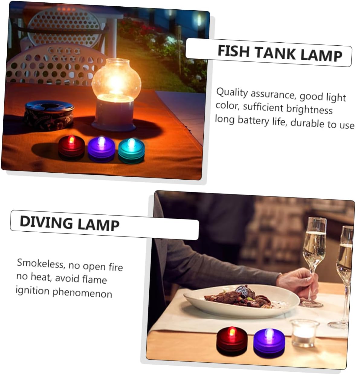 DOITOOL 24 piezas de luz de vela impermeable multicolor cambiante luz de té velas decorativas linternas de té sumergibles luces de té intermitentes