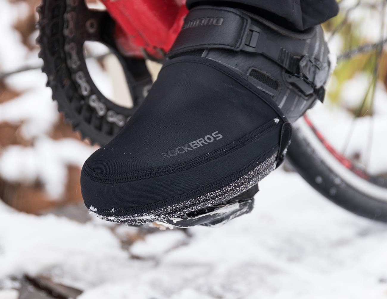 ROCKBROS Cubiertas térmicas para zapatos de ciclismo, cubierta de puntera a prueba de viento, media cubierta resistente al agua para zapatos de