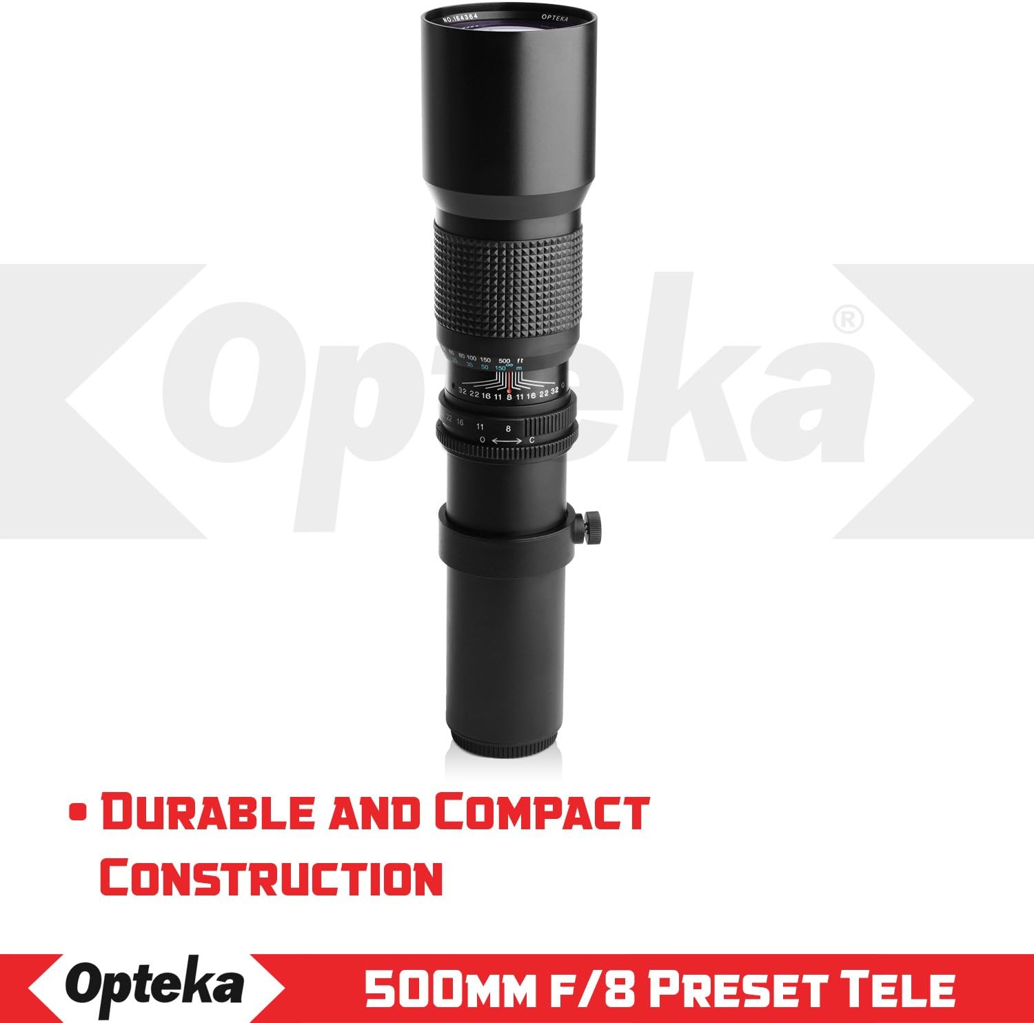 Opteka Lente teleobjetivo manual de 19.685 in39.370 in f8 para Nikon F-Mount D6, D5, D4, DF, D850, D810, D780, D750, D700, D610, D500, D7500, D7200,